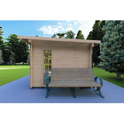 Casa de madera para jardín MICHELLE 5x3, 40mm, lado derecho