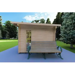 Casa de madera para jardín MICHELLE 5x3, 40mm, lado derecho