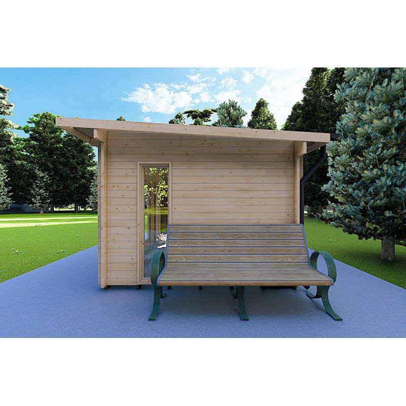 Casa de madera para jardín MICHELLE 5x3, 40mm, lado derecho