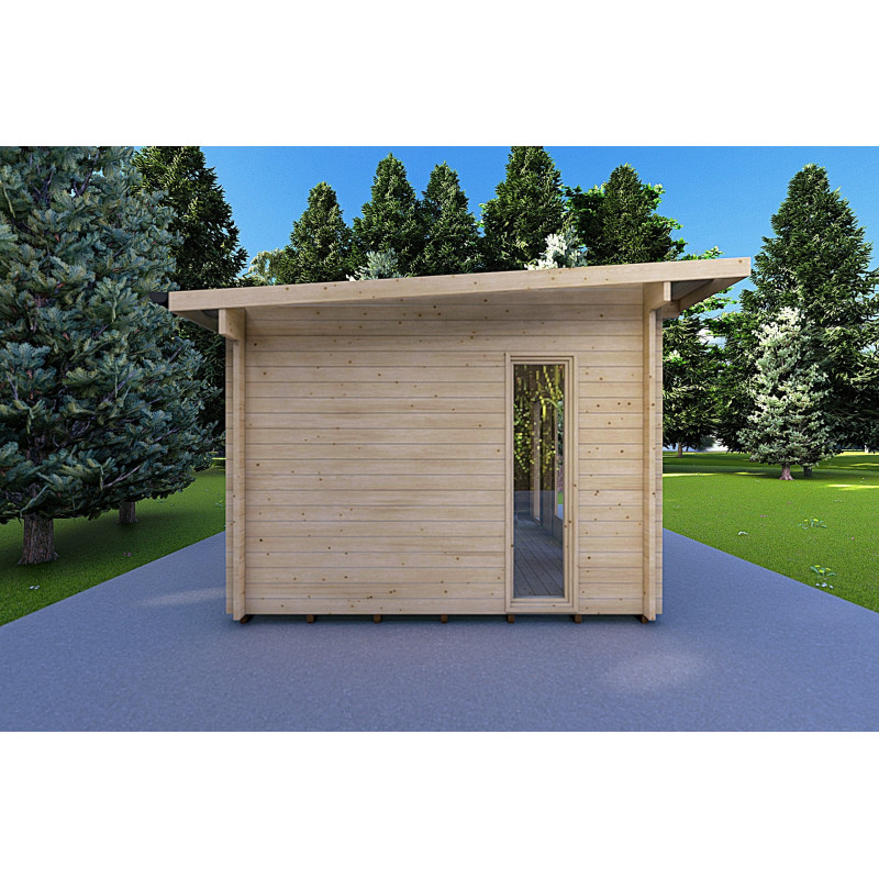 Casa de madera para jardín MICHELLE 5x3, 40mm, lado izquierdo