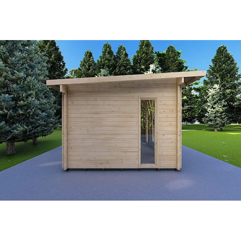 Casa de madera para jardín MICHELLE 5x3, 40mm, lado izquierdo
