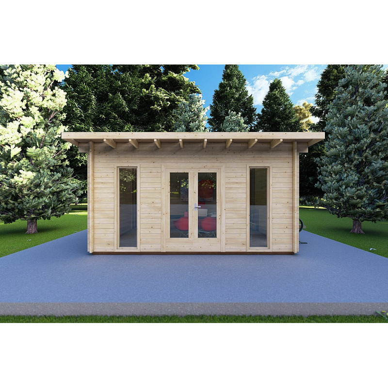Casa de madera para jardín MICHELLE 5x3, 40mm, vista frontal