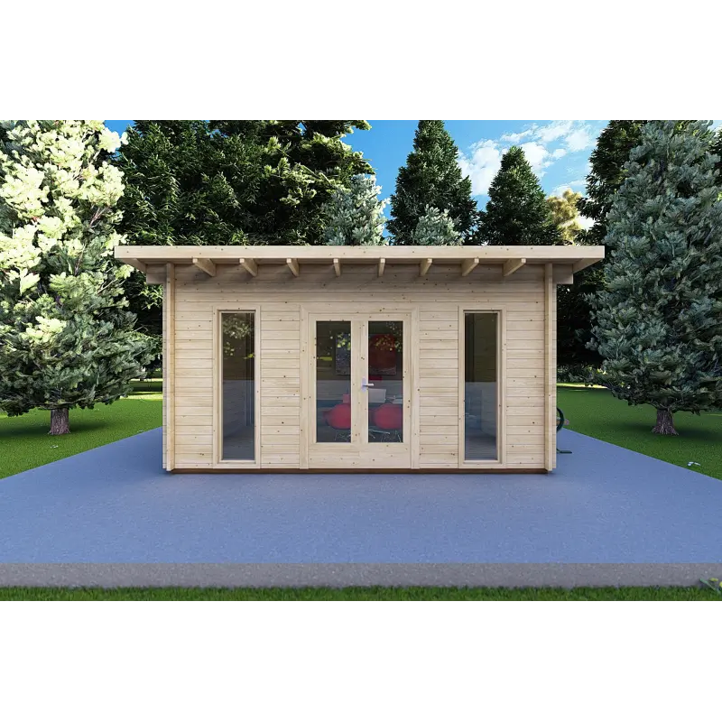 Casa de madera para jardín MICHELLE 5x3, 40mm, vista frontal