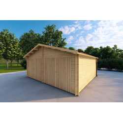 Garaje doble de madera 30 m², 40mm, frente lado derecho
