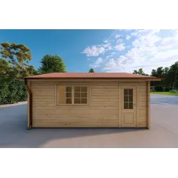 Garaje doble de madera 30 m², 40mm, lado derecho