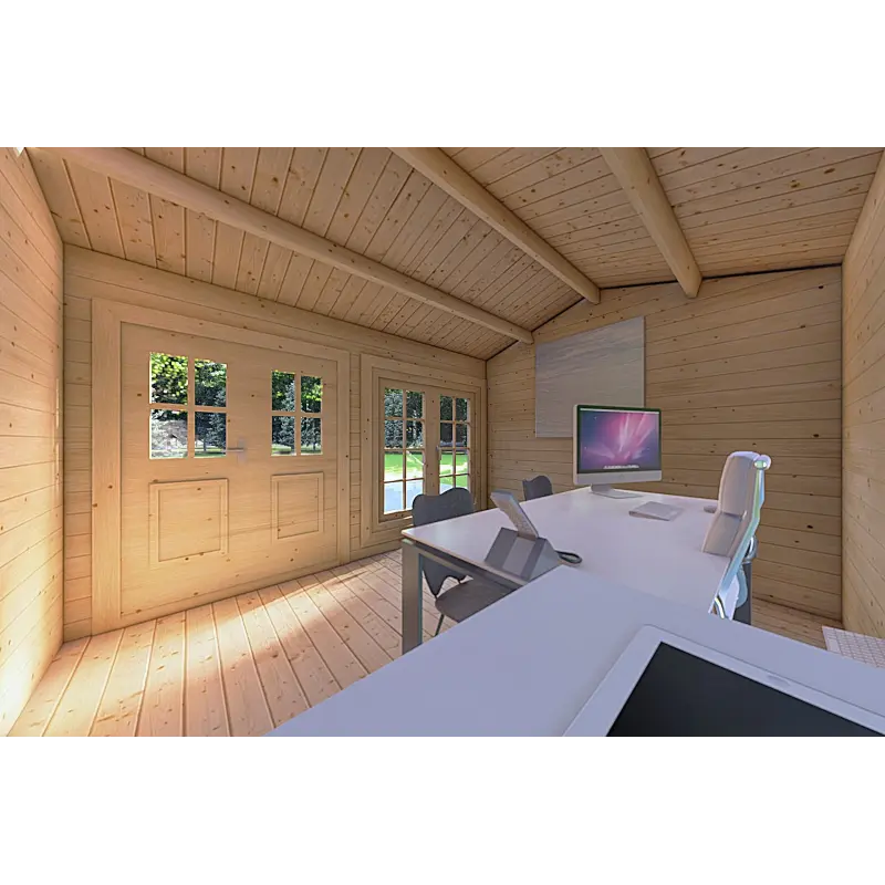 Casa de madera para jardín ALEXIA 4.5x3, 40mm, interior