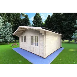 Casa de madera para jardín MARTA 5x5 , 40mm, frente lado derecho