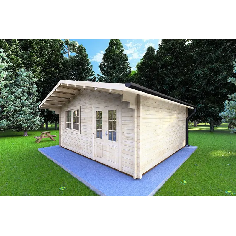 Casa de madera para jardín MARTA 5x5 , 40mm, frente lado derecho