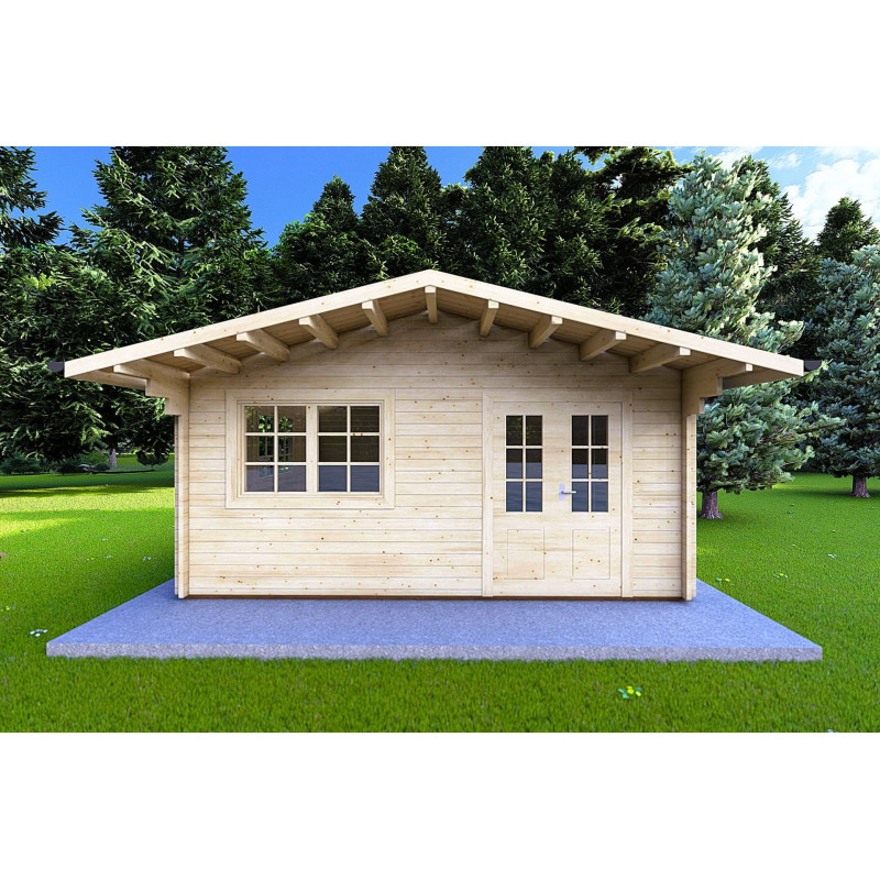 Casa de madera para jardín MARTA 5x5 , 40mm, vista frontal