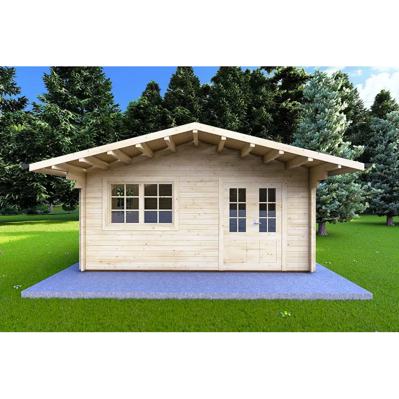 Casa de madera para jardín MARTA 5x5 , 40mm, vista frontal