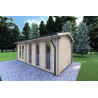 Casita de jardín ZAIRA 5.7x3, 40mm, frente lado derecho