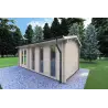 Casita de jardín ZAIRA 5.7x3, 40mm, frente lado derecho