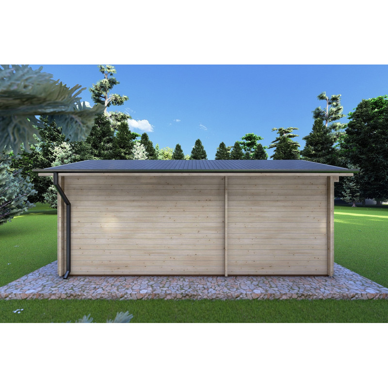 Casita de jardín ZAIRA 5.7x3, 40mm, parte trasera
