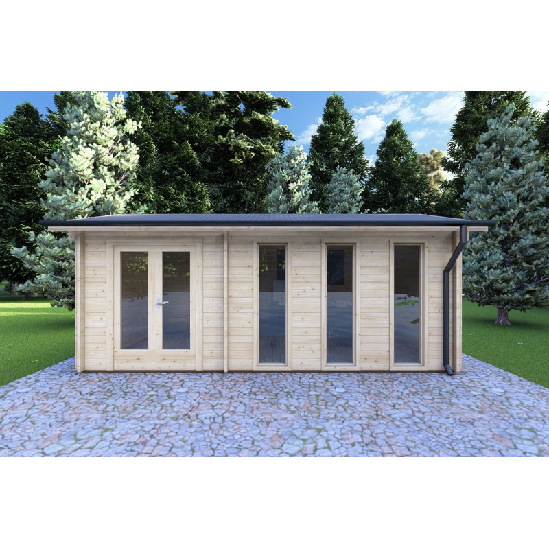 Casita de jardín ZAIRA 5.7x3, 40mm, vista frontal