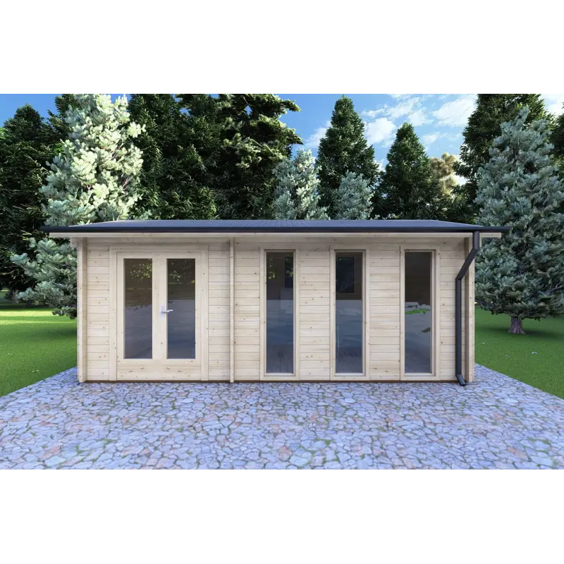 Casita de jardín ZAIRA 5.7x3, 40mm, vista frontal