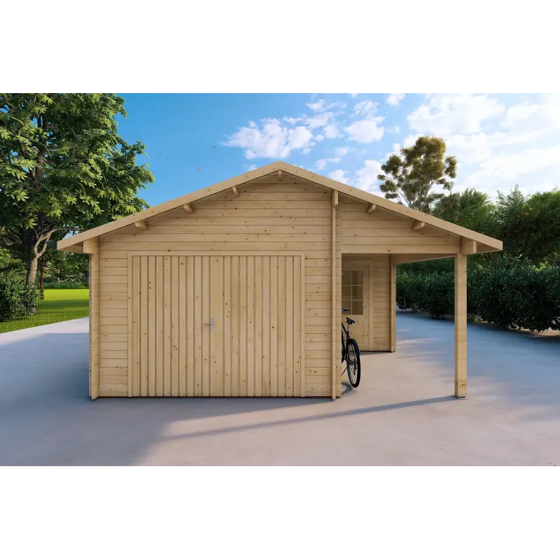 Garaje de madera 30 m², 40mm, vista frontal