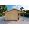 Garaje de madera 30 m², 40mm, vista frontal