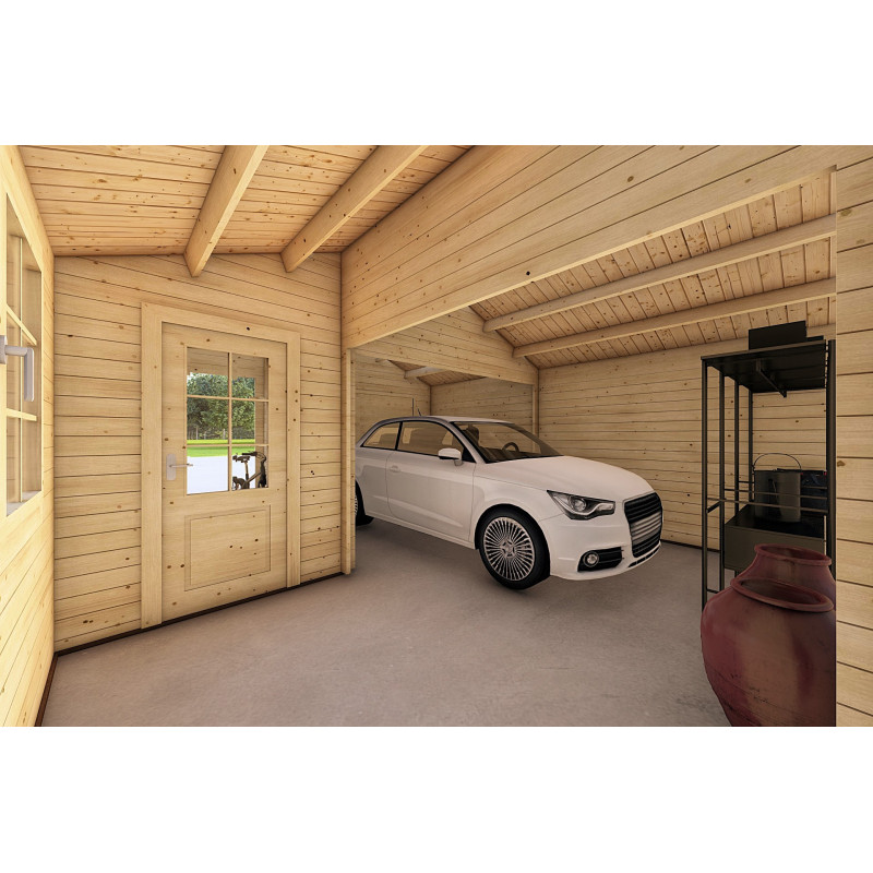 Garaje de madera 30 m², 40mm, interior