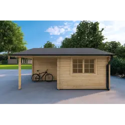 Garaje de madera 30 m², 40mm, lado derecho