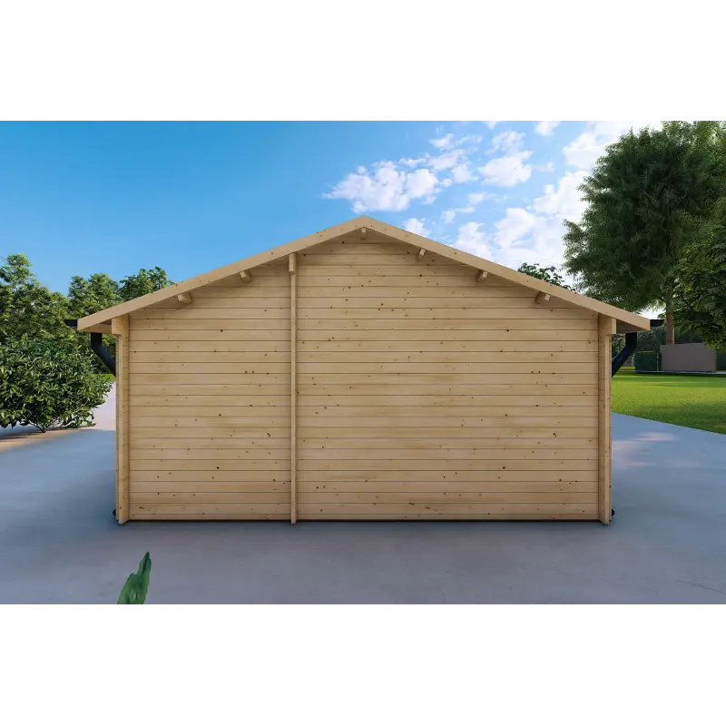 Garaje de madera 30 m², 40mm, parte trasera