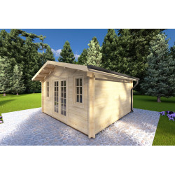 Cobertizo de madera BENEDETTA 4x4, 40mm, frente lado derecho