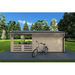 Casa de madera para jardín MELISSA 4x6, 40mm, lado derecho