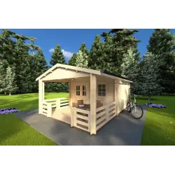 Casa de madera para jardín MELISSA 4x6, 40mm, frente lado derecho
