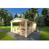 Casa de madera para jardín MELISSA 4x6, 40mm, frente lado derecho