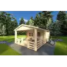 Casa de madera para jardín MELISSA 4x6, 40mm, frente lado derecho