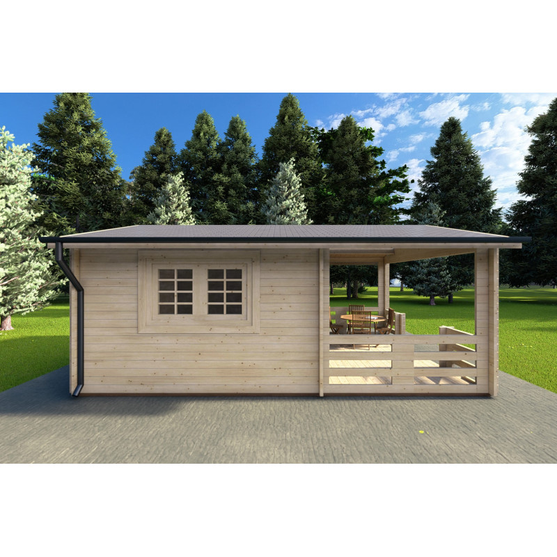Casa de madera para jardín MELISSA 4x6, 40mm, lado izquierdo