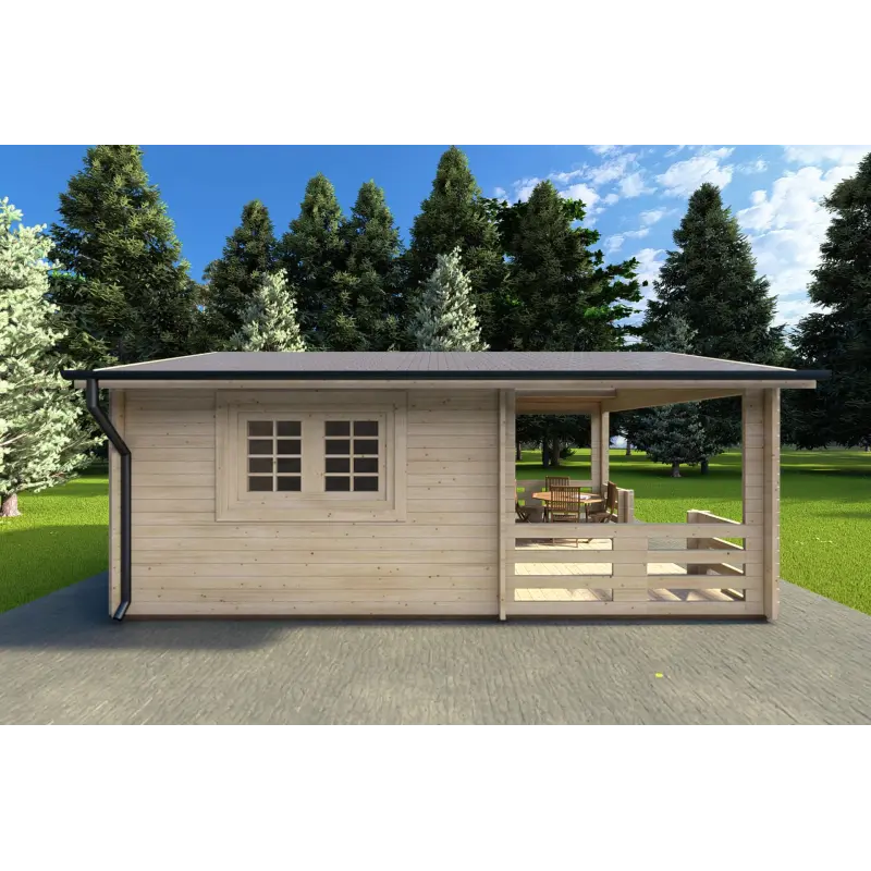 Casa de madera para jardín MELISSA 4x6, 40mm, lado izquierdo