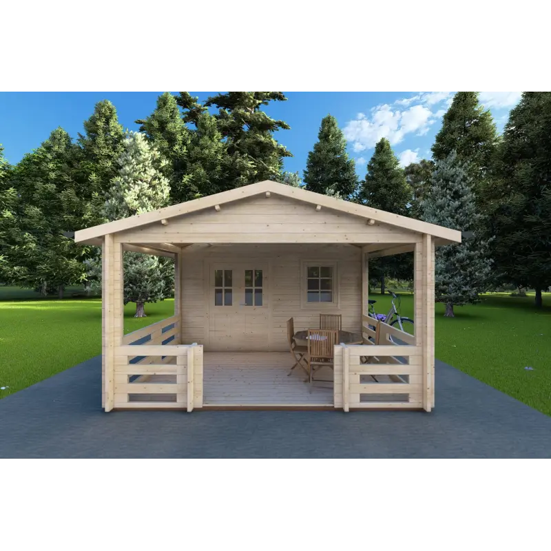 Casa de madera para jardín MELISSA 4x6, 40mm, vista frontal