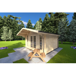 Cobertizo de madera MARGHERITA 3.8x3.8, 40mm, frente lado derecho