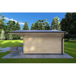 Cobertizo de madera MARGHERITA 3.8x3.8, 40mm, lado derecho
