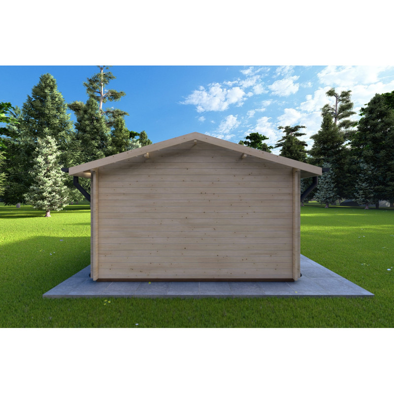 Cobertizo de madera MARGHERITA 3.8x3.8, 40mm, parte trasera