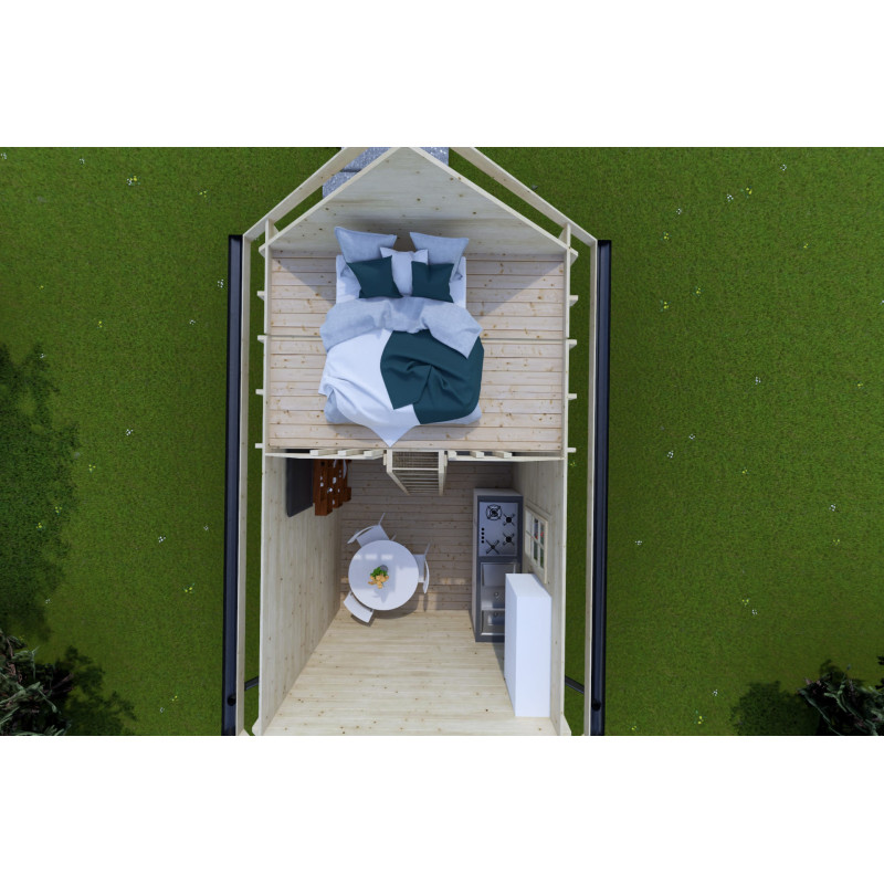 Casa de madera para jardín LALLA 4.5x3, 40mm, interior
