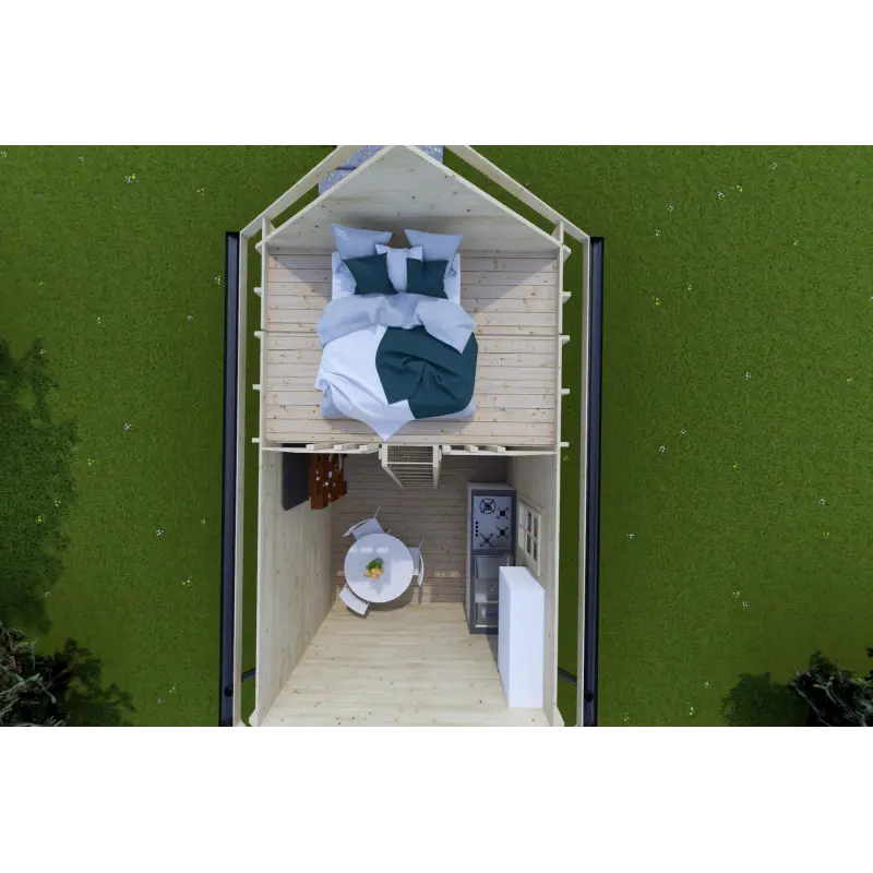 Casa de madera para jardín LALLA 4.5x3, 40mm, interior