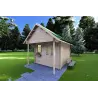 Casa de madera para jardín LALLA 4.5x3, 40mm, frente lado derecho
