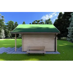 Casa de madera para jardín LALLA 4.5x3, 40mm, lado derecho