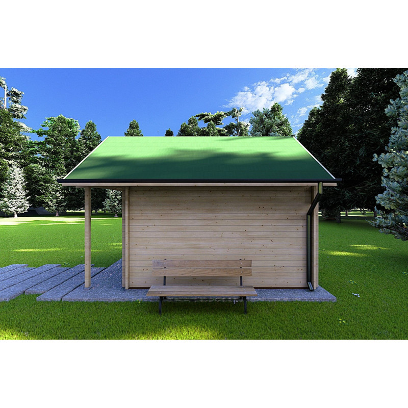 Casa de madera para jardín LALLA 4.5x3, 40mm, lado derecho