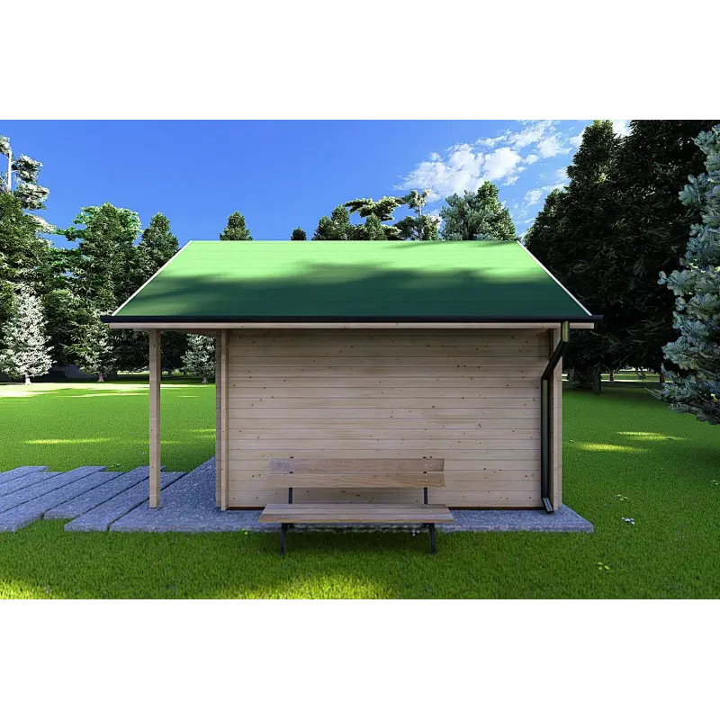 Casa de madera para jardín LALLA 4.5x3, 40mm, lado derecho