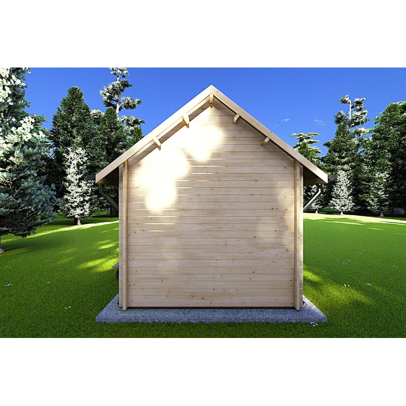 Casa de madera para jardín LALLA 4.5x3, 40mm, parte trasera