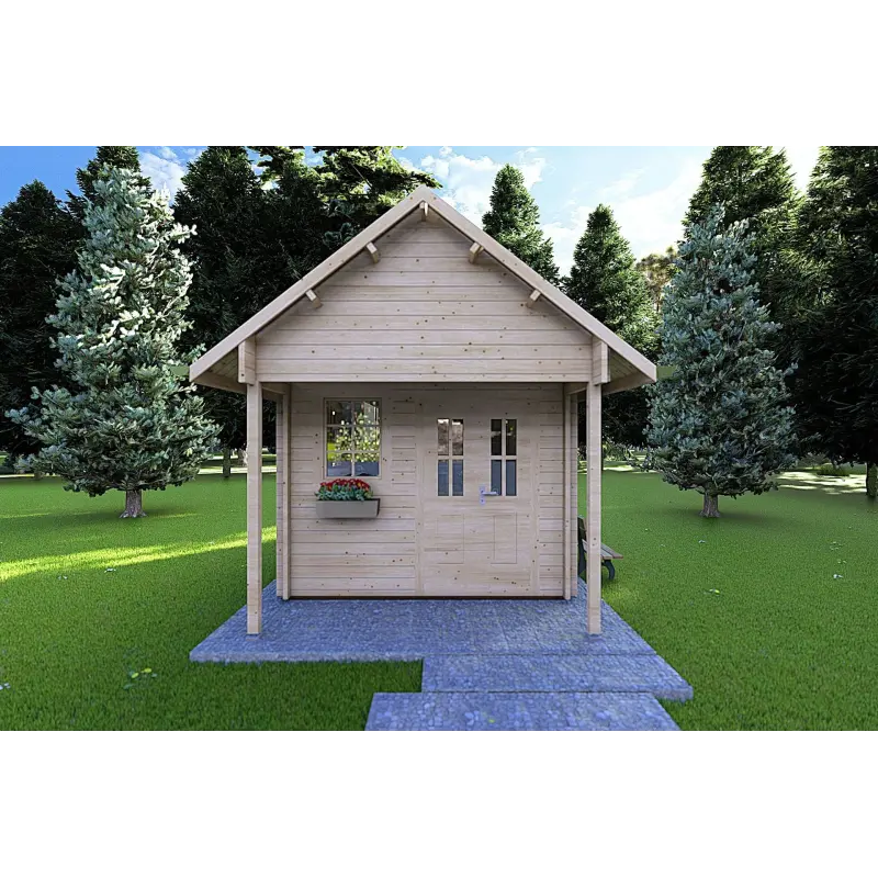 Casa de madera para jardín LALLA 4.5x3, 40mm, vista frontal