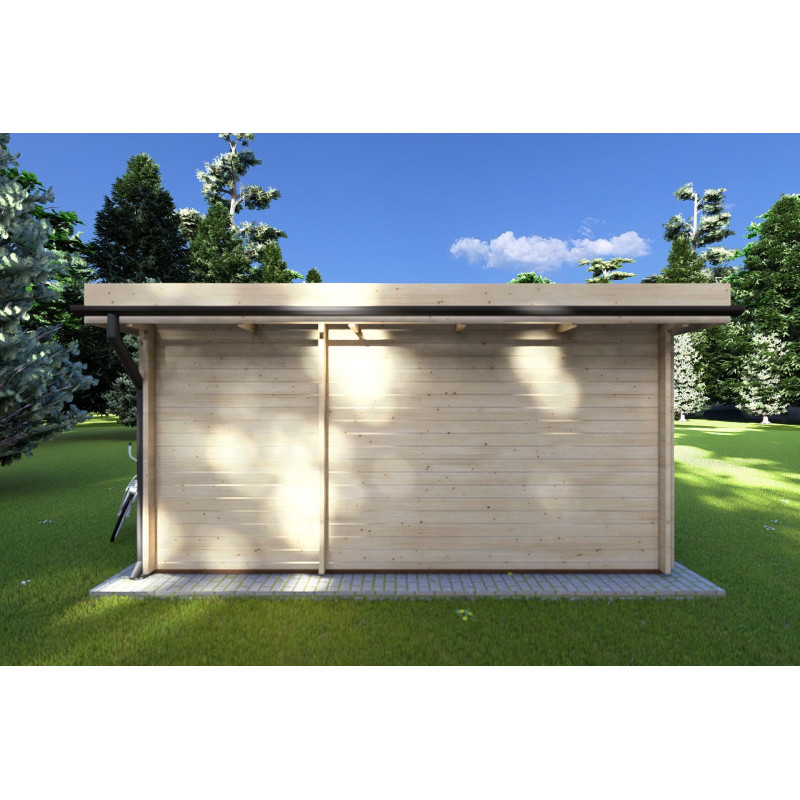 Casita de madera JENNIFER 4.5x3, 40mm, parte trasera
