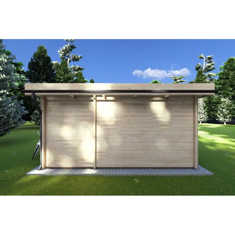 Casita de madera JENNIFER 4.5x3, 40mm, parte trasera