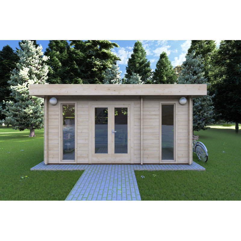 Casita de madera JENNIFER 4.5x3, 40mm, vista frontal