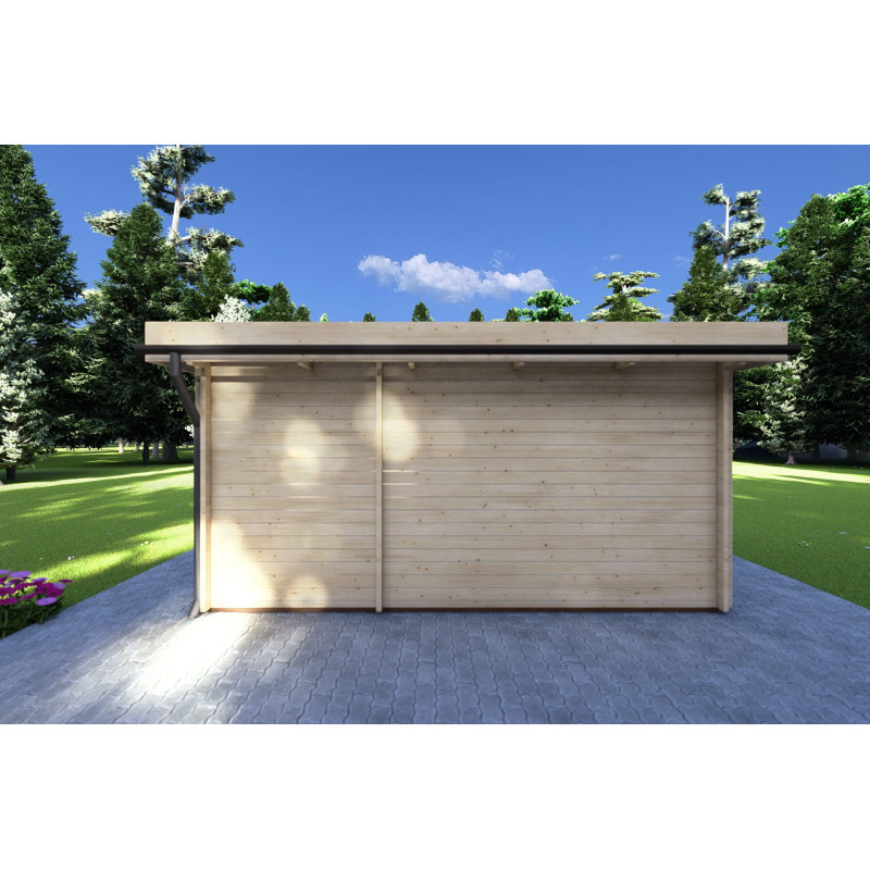 Cobertizo de madera SVEVA 5x3, 40mm, parte trasera