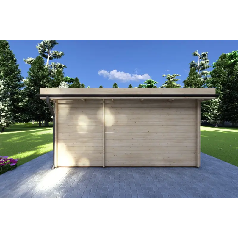 Cobertizo de madera SVEVA 5x3, 40mm, parte trasera