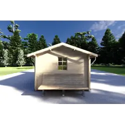 Casita de madera LUNA 5x3, 40mm, lado derecho