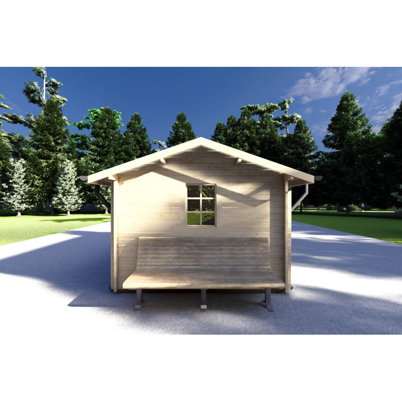 Casita de madera LUNA 5x3, 40mm, lado derecho
